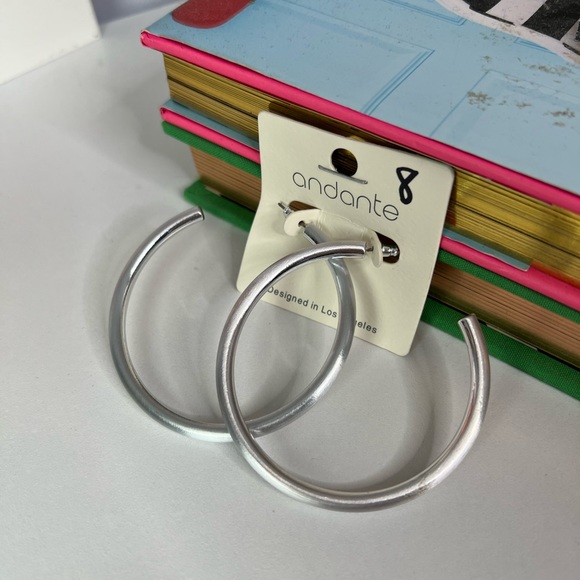 Silver Hoops - Picture 2 of 3